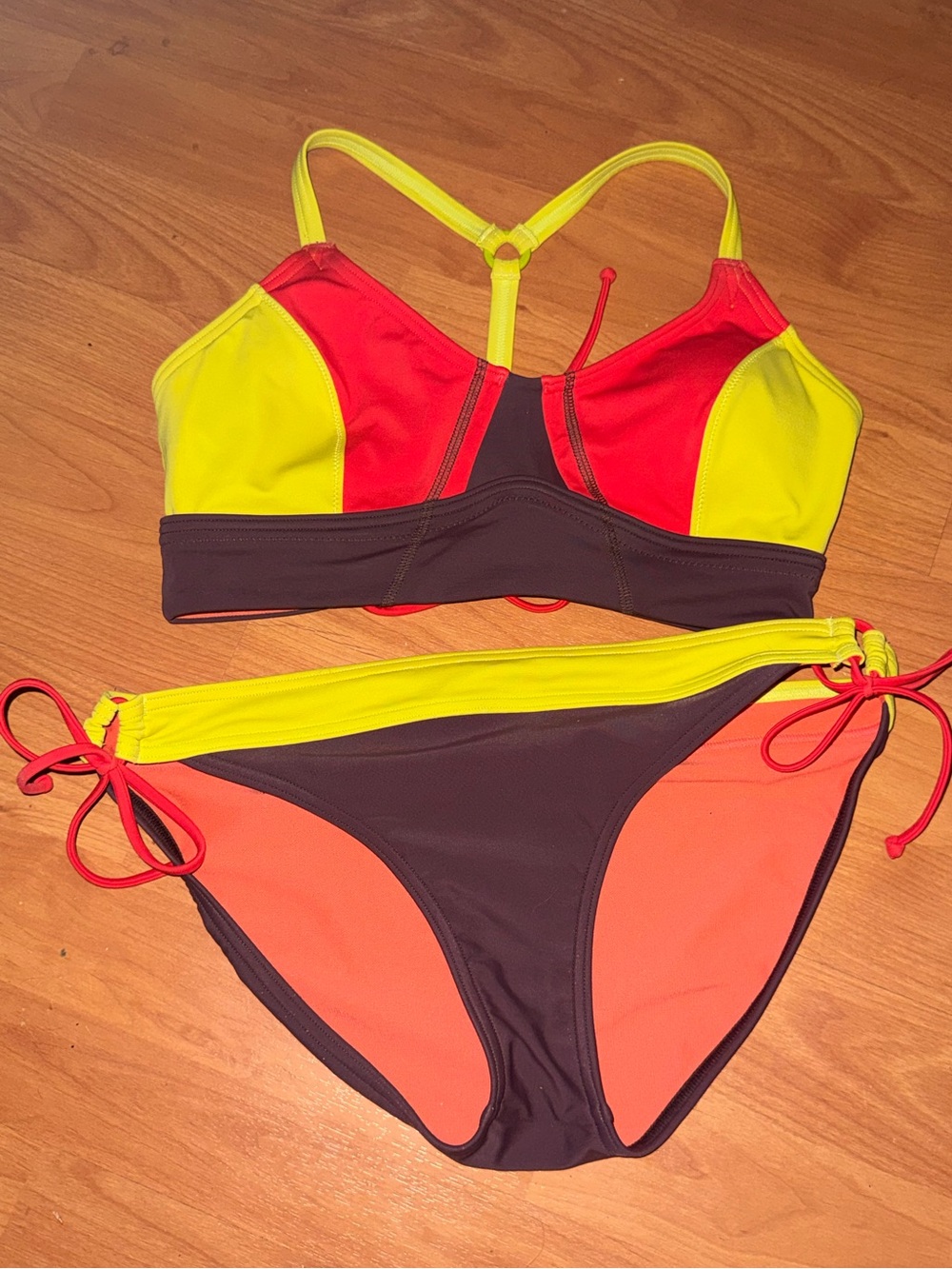 Prana Saba Bikini Set – Color Block Thistle | Top Small / Bottom Medium
